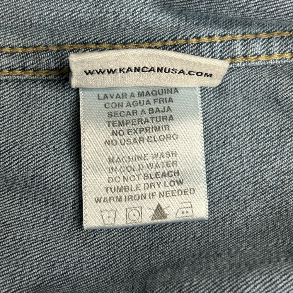 KanCan Los Angeles Denim Button Front Jean Jacket‎ Small Trucker KC7041/J-396 - Picture 10 of 13